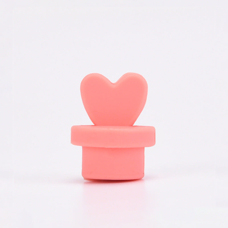 Wholesale Silicone Love Straw Cup Decorative Love Seal Plug